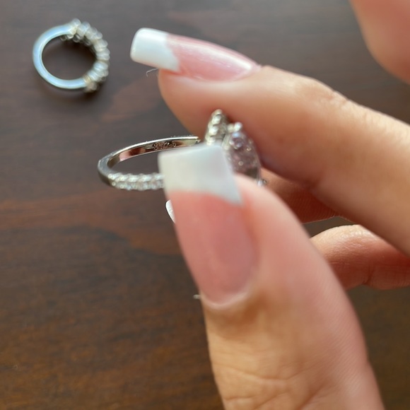 Sterling Silver Cubic Zirconia Ring Set - Picture 10 of 10